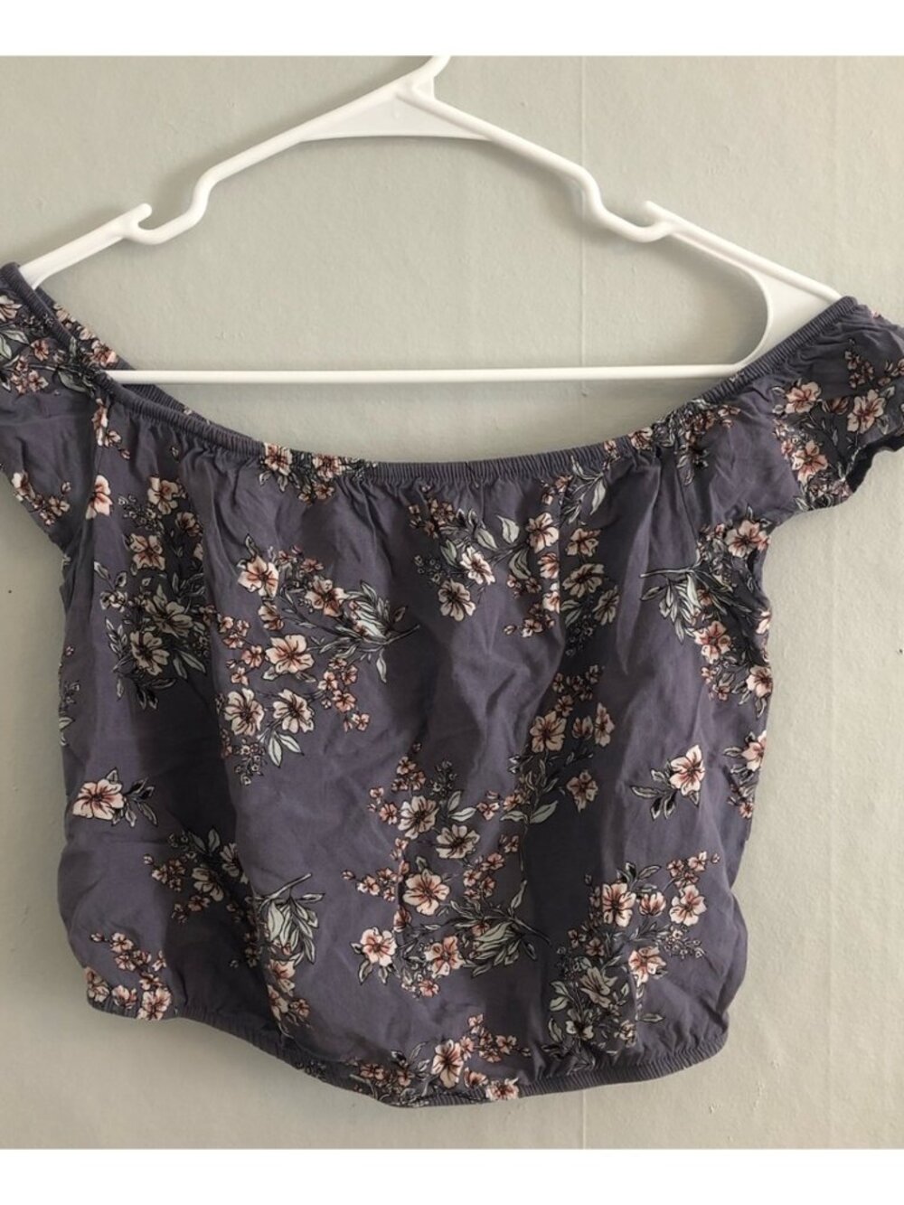 Off the shoulder floral crop top